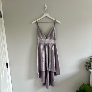 Dainty Hooligan Light Purple Shiny Silky High Low Dress Size M